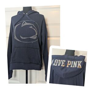 VS Pink Size S Hoodie Collegiate Penn State Rhinestone Nittany Lions Navy Blue